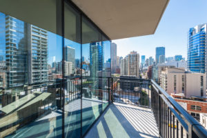 Balcony with city views