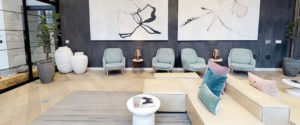 Lobby with a variety of comfortable seating options